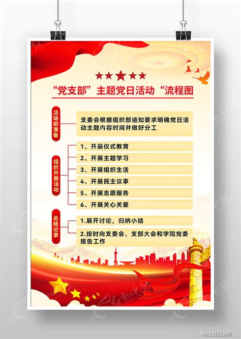 党支部主题党日活动流程图图片下载_红动中国