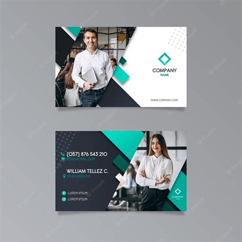 Free Vector | Abstract business card template with picture