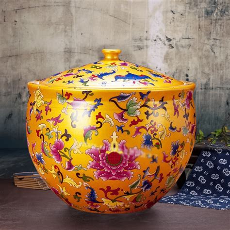 景德镇陶瓷米缸米桶密封罐15斤25斤米盒储物罐茶叶米盒坛子五谷罐 | 景德镇名瓷在线