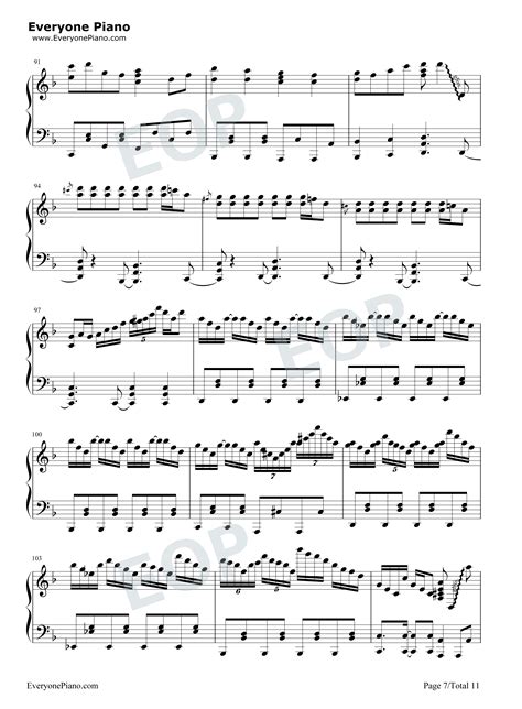 千本樱-钢琴原版五线谱预览1-钢琴谱文件（五线谱、双手简谱、数字谱、Midi、PDF）免费下载