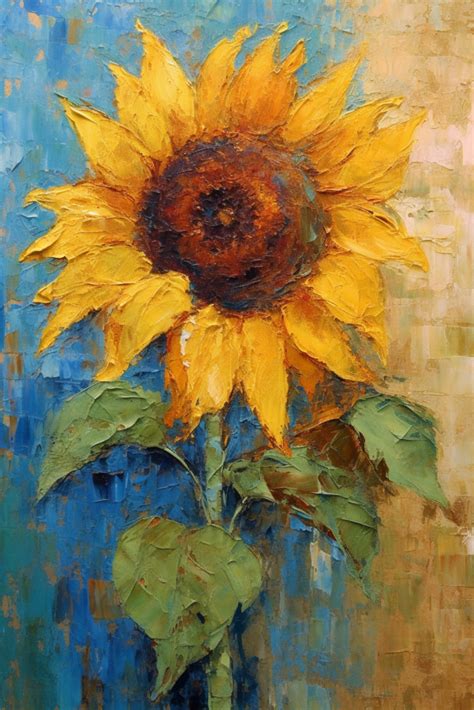 油画向日葵素材-油画向日葵模板-油画向日葵图片免费下载-设图网