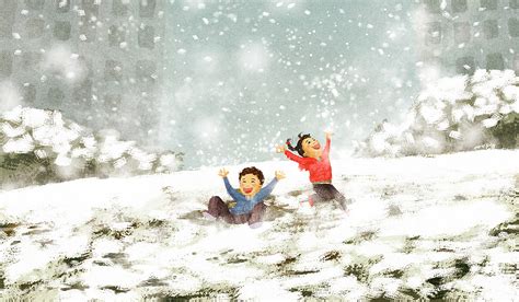 孩子玩雪图片-孩子玩雪素材免费下载-包图网