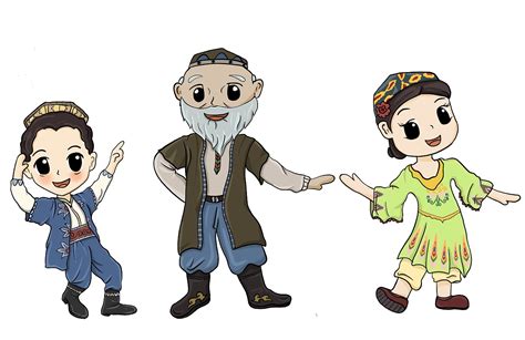 新疆卡通人物手绘舞蹈维吾尔族设计图__卡通设计_广告设计_设计图库_昵图网nipic.com