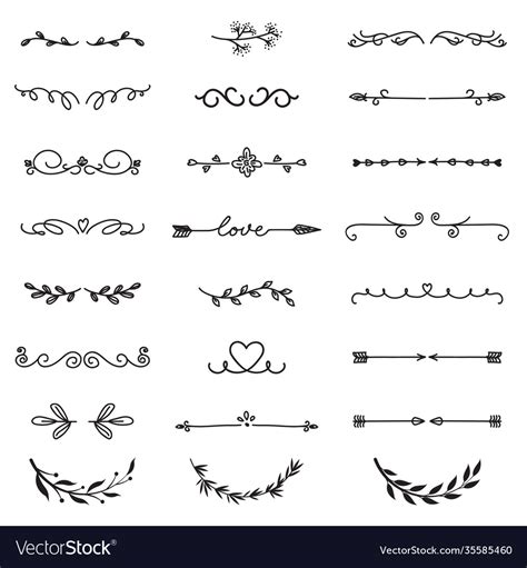 Various decorative text dividers set Royalty Free Vector