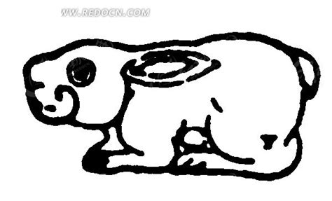 矢量手绘古代兔子插画图形AI素材免费下载_红动中国