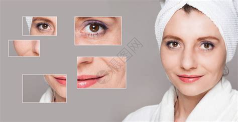 美容治疗后的快乐女人注射前后皮肤护理抗衰老程序恢复活力提升高清图片下载-正版图片504125671-摄图网