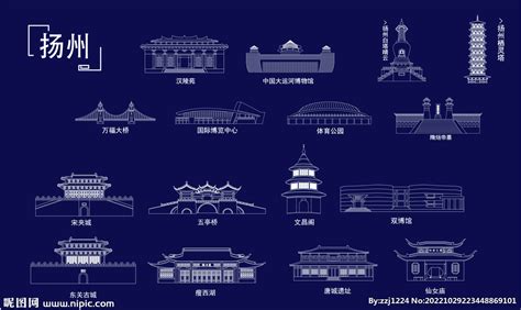 扬州地标建筑线稿设计图__广告设计_广告设计_设计图库_昵图网nipic.com