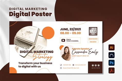 数字营销推广海报设计模板v1 Digital marketing Digital Poster – 设计小咖