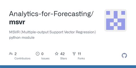 GitHub - Analytics-for-Forecasting/msvr: MSVR (Multiple-output Support ...