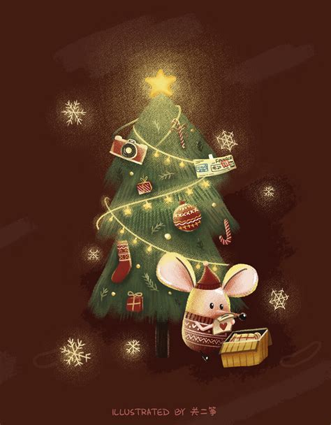 2020鼠年日历（12月圣诞节）（含全年12个月，12图）|插画|商业插画|关二筝 - 原创作品 - 站酷 (ZCOOL)