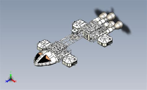 太空 1999 鹰火箭模型_STEP_模型图纸下载 – 懒石网