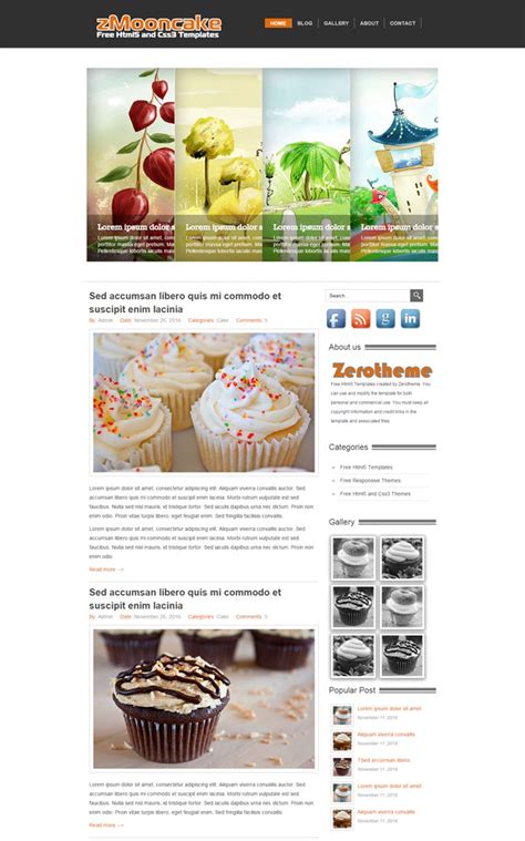 食品蛋糕DIY网站HTML5模板是一款简洁好看的个人博客网站模板。_金屋文档