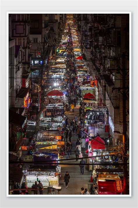 武汉宝城路夜市一条街摄影图片图片-包图网
