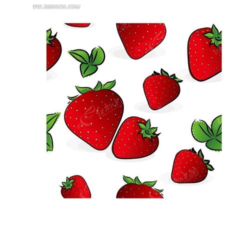卡通草莓插画背景矢量素材EPS免费下载_红动中国