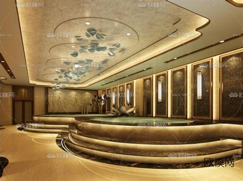 豪华洗浴中心大堂设计素材3dmax免费下载_红动中国
