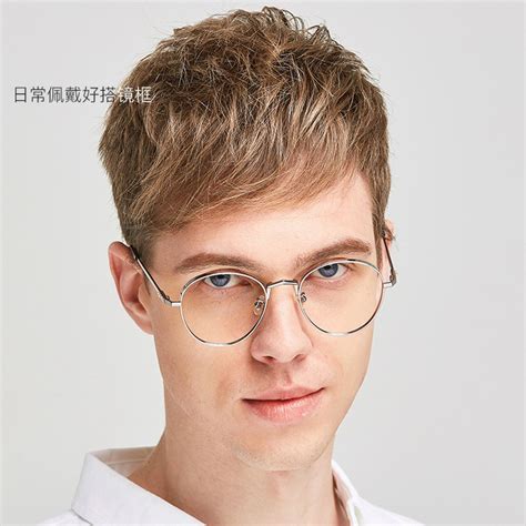 OULE 纯钛厚边近视眼镜框 高端钛大脸圆框高度眼镜架 黑色_眼镜框_OULE眼镜网