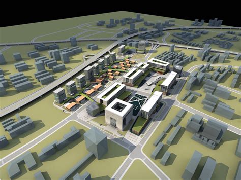 现代产业园区规划3dmax 模型下载-光辉城市