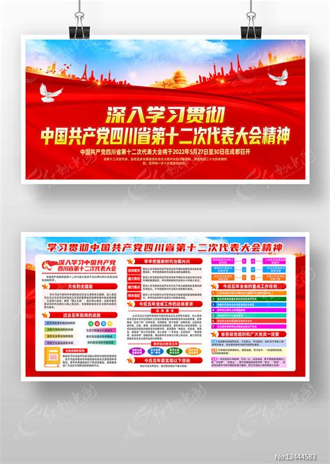 四川省第十二次代表大会展板宣传栏图片下载_红动中国