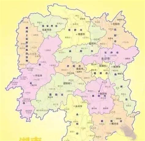 湖南省行政区划图图片