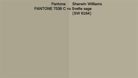 Pantone 7536 C vs Sherwin Williams Svelte sage (SW 6164) side by side ...