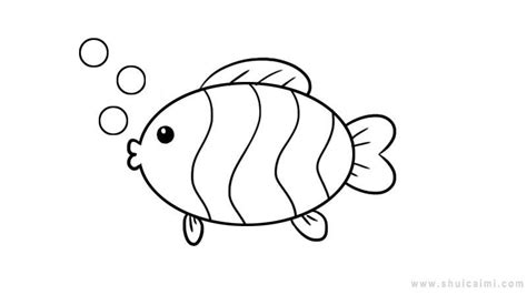 卡通胖头鱼简笔画画法图片步骤_小小画家