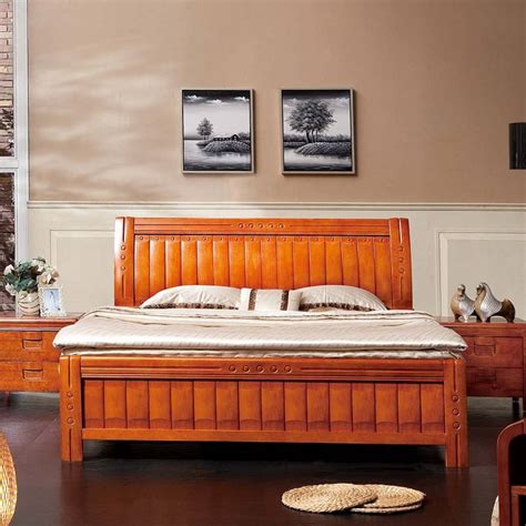 现代全实木床1.8米双人床高端加厚乌金木纹软靠包新中式床-淘宝网