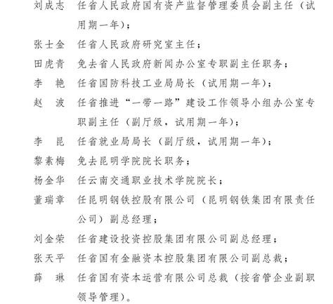 最新！云南省人民政府发布一批任免职通知，涉及42名干部_澎湃号·媒体_澎湃新闻-The Paper