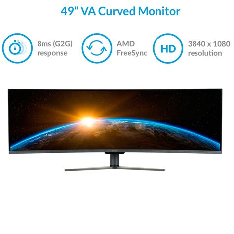 electriQ 49" Double Full HD Super UltraWide FreeSync HDR Curved Monitor ...