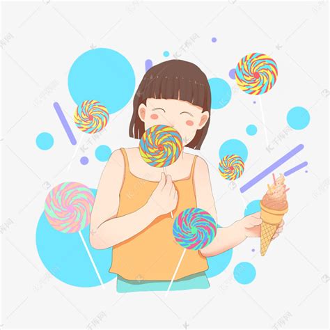 吃糖的女孩素材图片免费下载-千库网