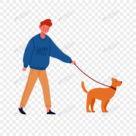 牵狗狗的图片