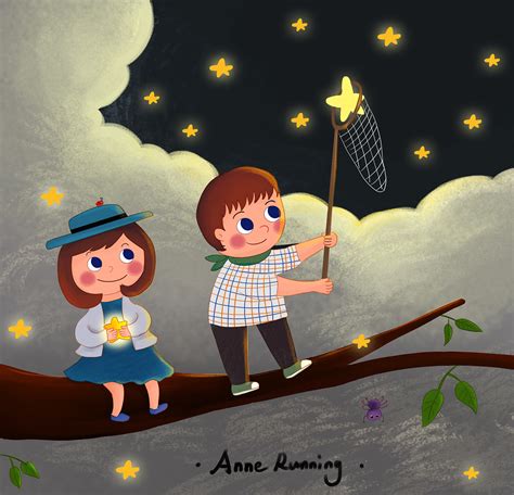 摘颗星星送给你啊|插画|儿童插画|奔跑安妮 - 原创作品 - 站酷 (ZCOOL)