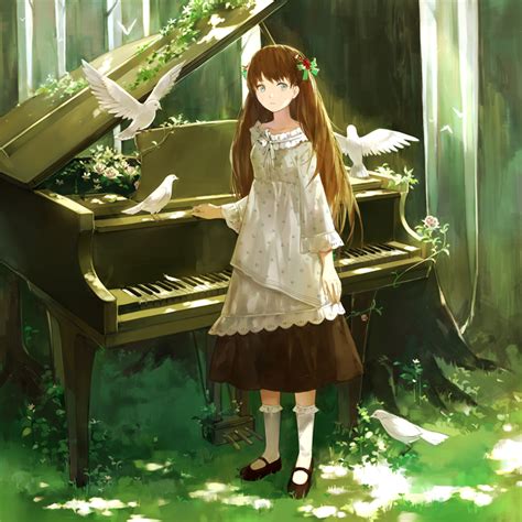 动漫弹钢琴角色少女场景背景图集 – ACG图包网