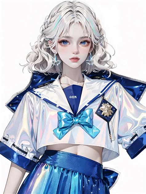 白发温柔的女生头像