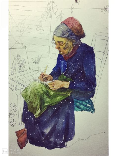 慈祥的老奶奶素描画图片手绘教程 老奶奶头像素描画怎么画[ 图片/7P ] - 才艺君
