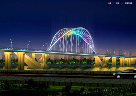 桥梁亮化 - 工程楼体亮化投影 市政亮化投影 - 成功案例 - 深圳市洁能辉照明有限公司