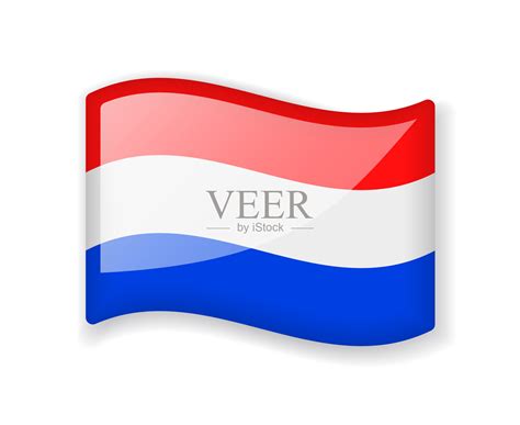 荷兰国旗-波浪旗明亮光泽的图标。插画图片素材_ID:427656543-Veer图库