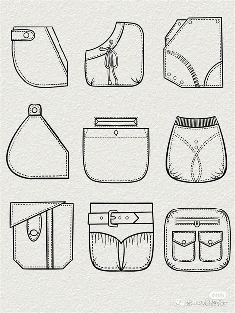口袋设计的“花花世界” 个性口袋成服装关键设计元素！（海量口袋线稿vs设计细节）-服装设计-服装设计教程-CFW服装设计