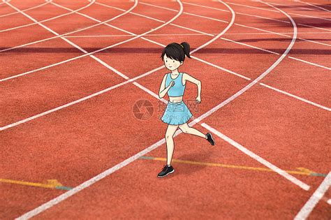 跑步的女孩元素素材下载-正版素材400991305-摄图网