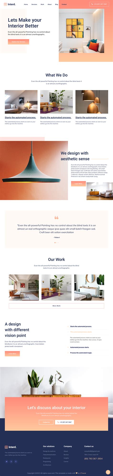 建筑设计网站模板，橙色的家居网网页设计代码_墨鱼部落格