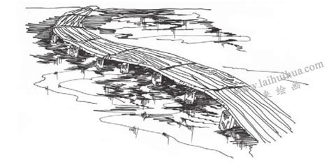 木桥的速写画法和石桥的速写画法（桥的速写表现方法）- 小南美术网