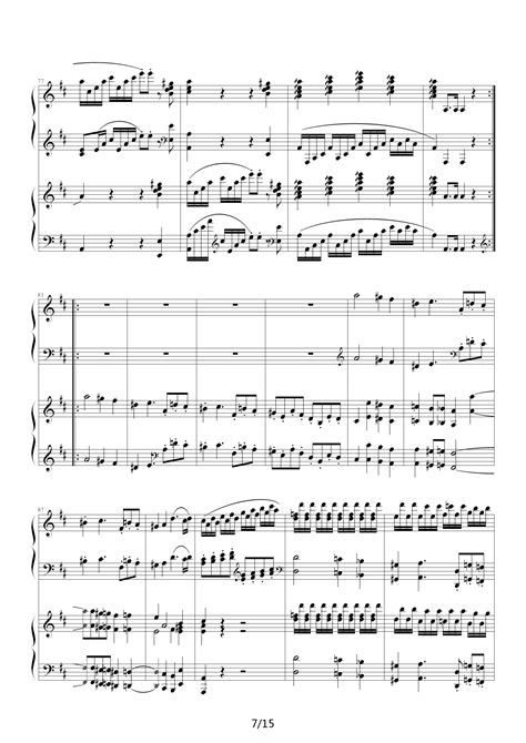 莫扎特D大调双钢琴奏鸣曲K448第一乐章 歌谱简谱网