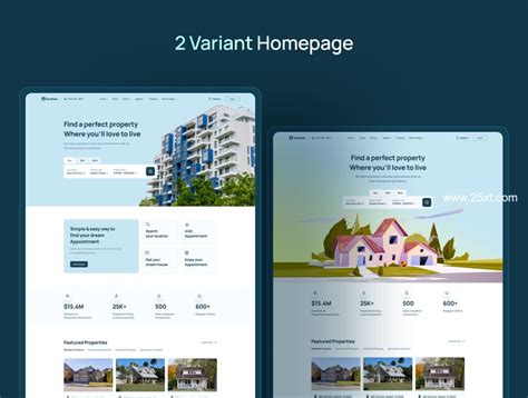 地产营销网站模板设计，简约的房地产网页设计模板-17素材网