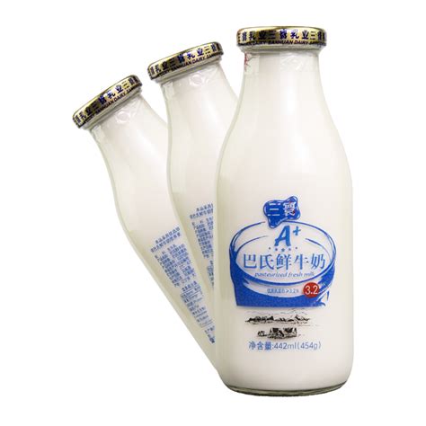 A+巴氏鲜牛奶 442ml/瓶 - 三寰乳业