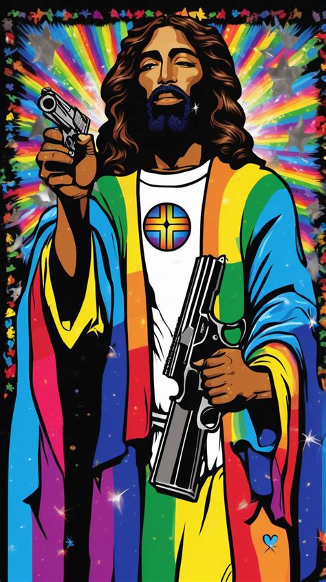 black super gangster rainbow jesus with love for | MUSE AI