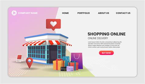 Modern flat web page design template concept of Online Shopping ...