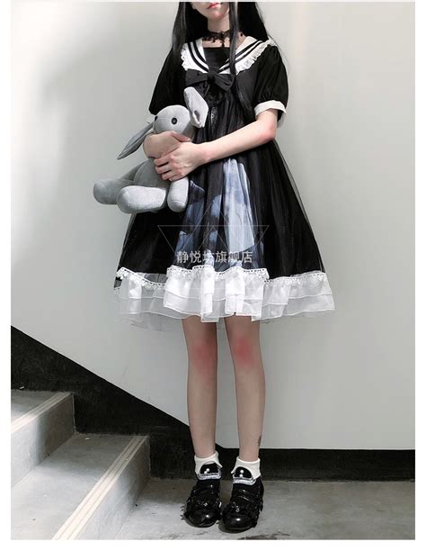 日系lolita洋装哥特风洛丽塔萝莉公主女仆装女装大佬宫廷OP连衣裙-阿里巴巴