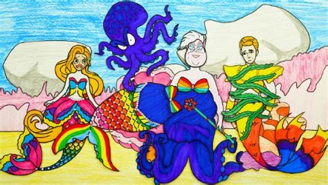 手绘定格动画：美人鱼星星换上漂亮衣服和人鱼王子一起去参加舞会