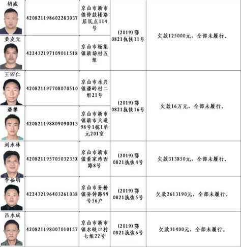 湖北公布这些失信人员名单 高清照片全曝光_大楚网_腾讯网
