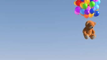 蓝色背景上有泰迪熊的生日气球_3840X2160_高清视频素材下载(编号:7498615)_影视包装_光厂(VJ师网) www.vjshi.com
