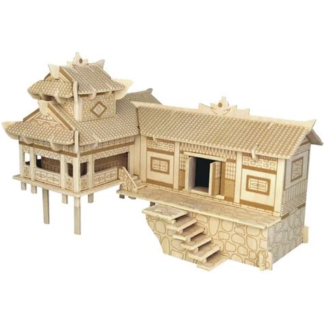房屋模型小房子木质diy小屋手工制作礼物拼装古风建筑小别墅玩具_虎窝淘